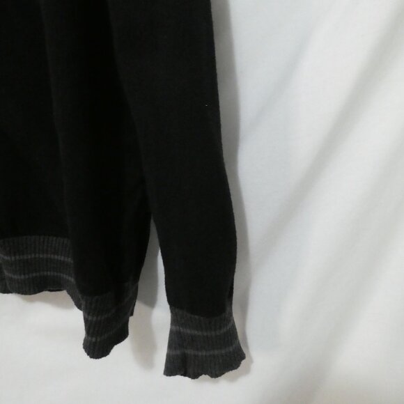 KENNETH COLE - Unlisted Production | 2XT | Black Henley Sweater | Grey Trim - Picture 8 of 14